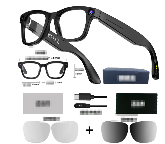 Lunettes Intelligentes avec Caméra IA – Smart Glasses Connectées, Capture Photo/Vidéo et Fonctions Assistées