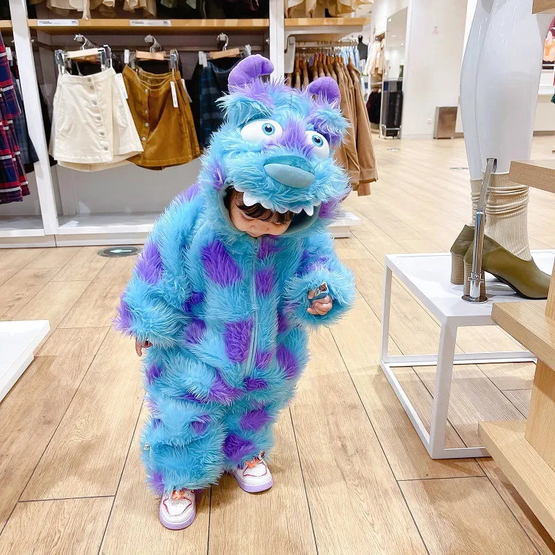 Combinaison Bébé à Capuche avec Fermeture Zippée – Motif Animal, Douce et Confortable