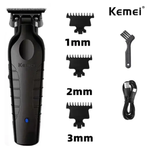 Kit Professionnel de Tondeuse à Cheveux Kemei – Sans Fil, Rechargeable, Coupe Précise pour Cheveux et Barbe