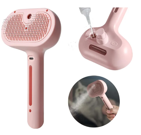 Brosse Spray pour Poils d’Animaux – Brosse Démêlante Hydratante pour Chiens et Chats