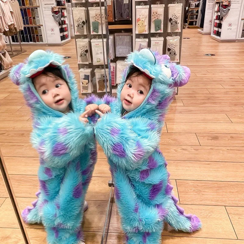 Combinaison Bébé à Capuche avec Fermeture Zippée – Motif Animal, Douce et Confortable