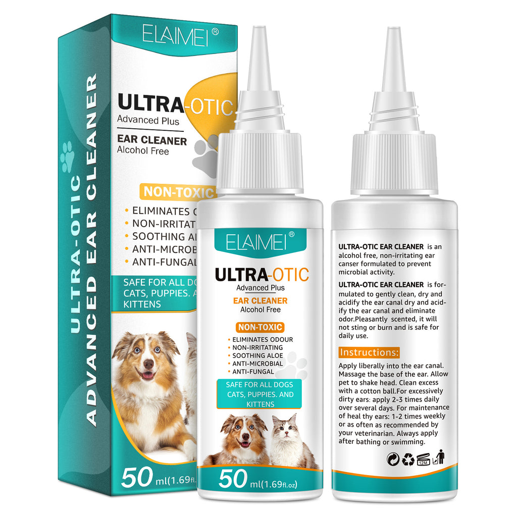 Nettoyant pour Oreilles d’Animaux 50 ml – Solution Douce pour Chiens et Chats