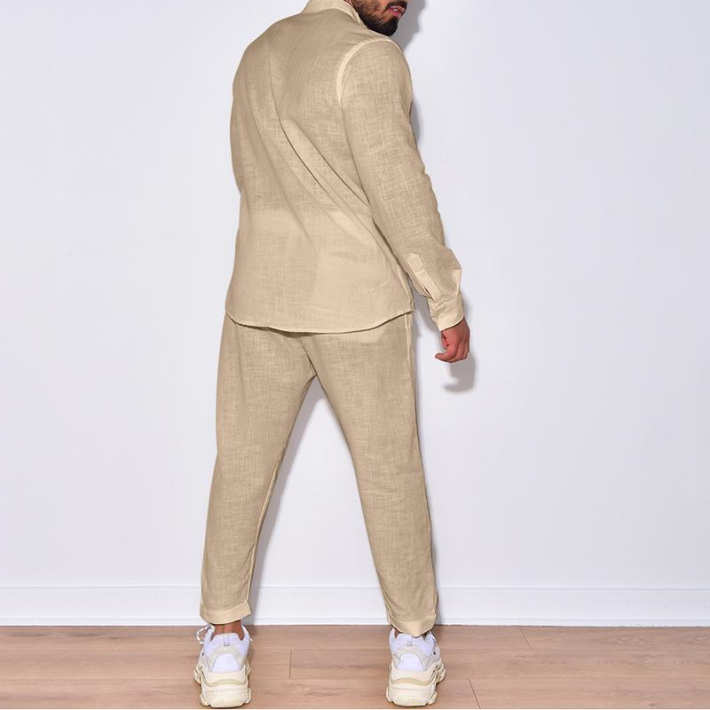 Ensemble Homme en Lin – Tenue 2 Pièces Décontractée, Légère et Respirante