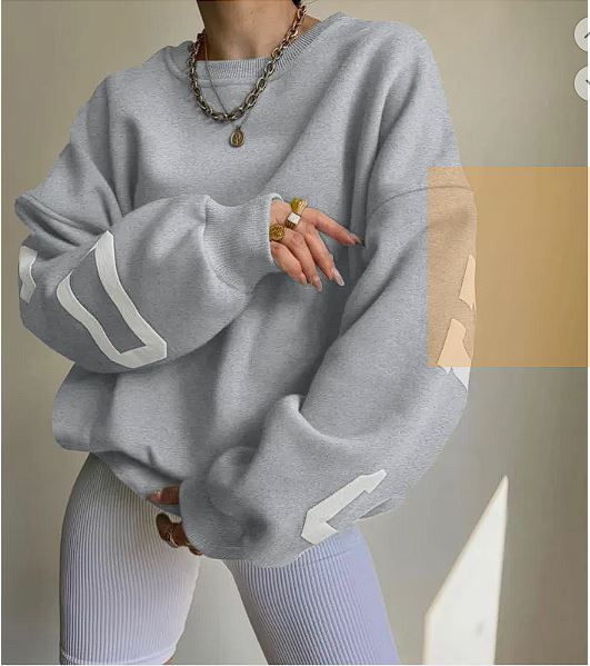 Haut Femme Épais Imprimé – Sweat Décontracté à Manches Longues, Style Tendance et Confortable