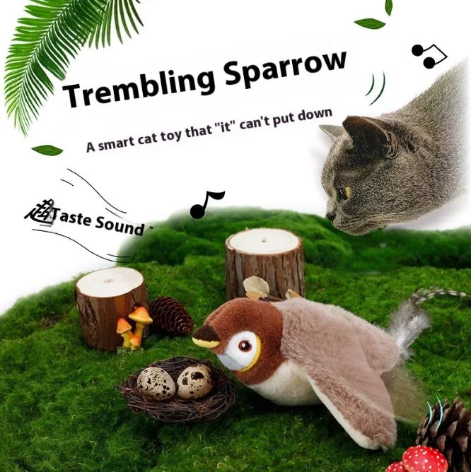 Jouet Oiseau Battant pour Chat – Jouet Interactif avec Mouvement Réaliste pour Divertissement