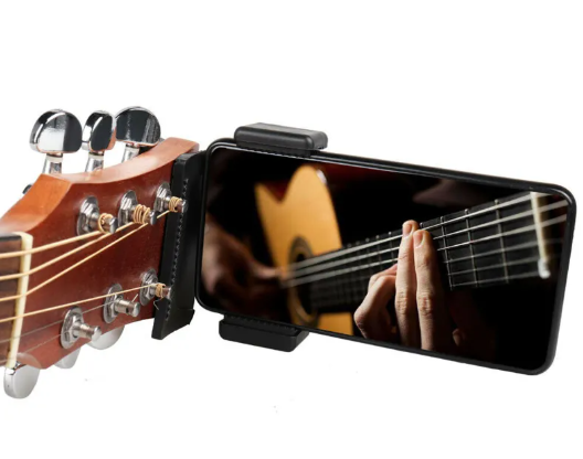 Support de Téléphone pour Guitare – Clip Réglable pour Partition, Tablatures et Enregistrement