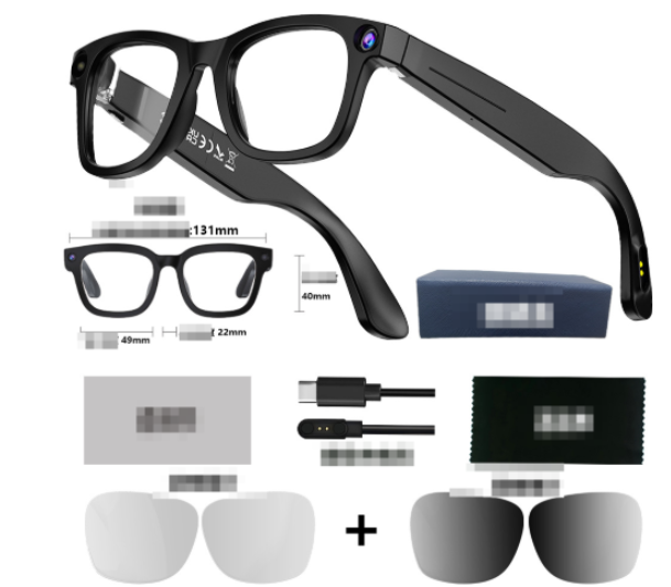 Lunettes Intelligentes avec Caméra IA – Smart Glasses Connectées, Capture Photo/Vidéo et Fonctions Assistées