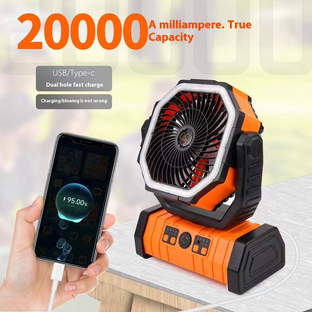 Station d'Énergie Portable avec Lampe LED et Ventilateur – Batterie Externe Multifonction pour Camping et Extérieur