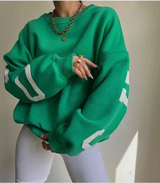 Haut Femme Épais Imprimé – Sweat Décontracté à Manches Longues, Style Tendance et Confortable