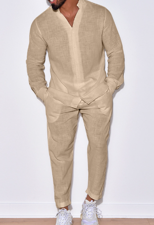 Ensemble Homme en Lin – Tenue 2 Pièces Décontractée, Légère et Respirante