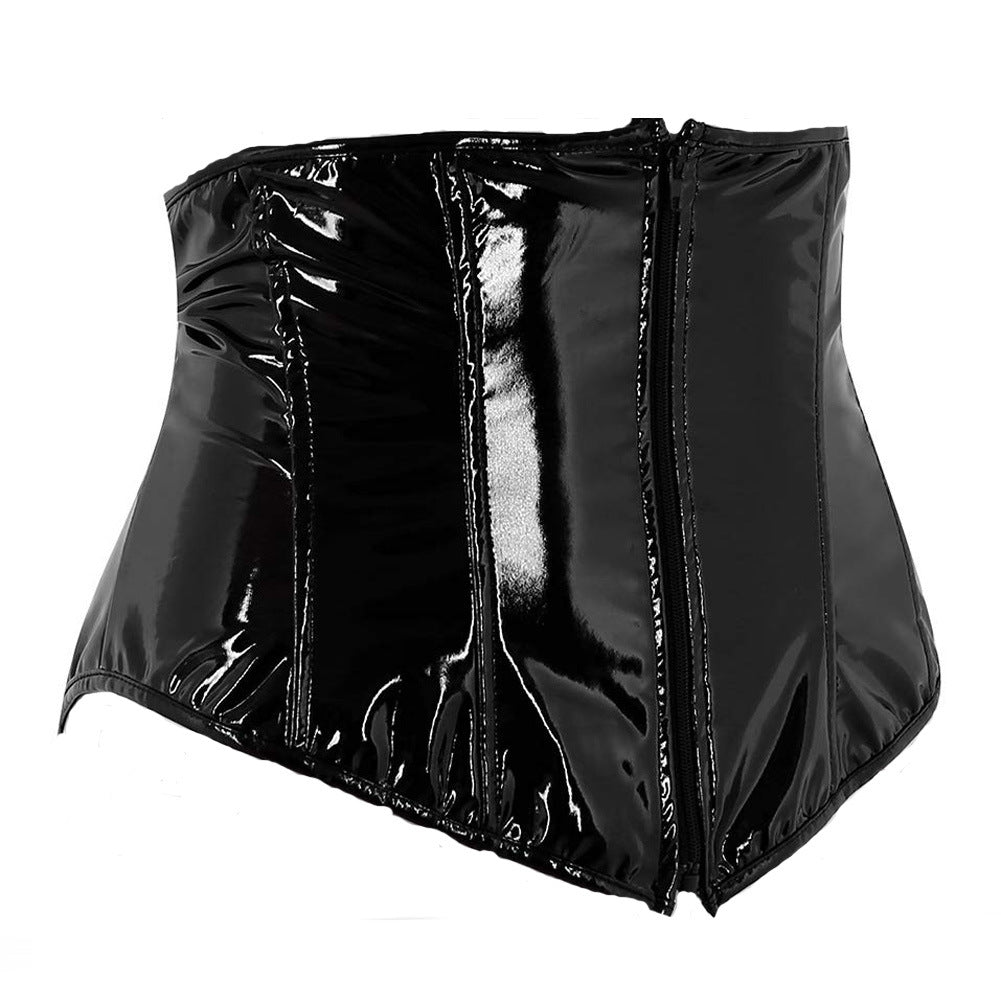 Corset Femme en Similicuir – Ceinture Taille Haute Ajustable, Style Élégant