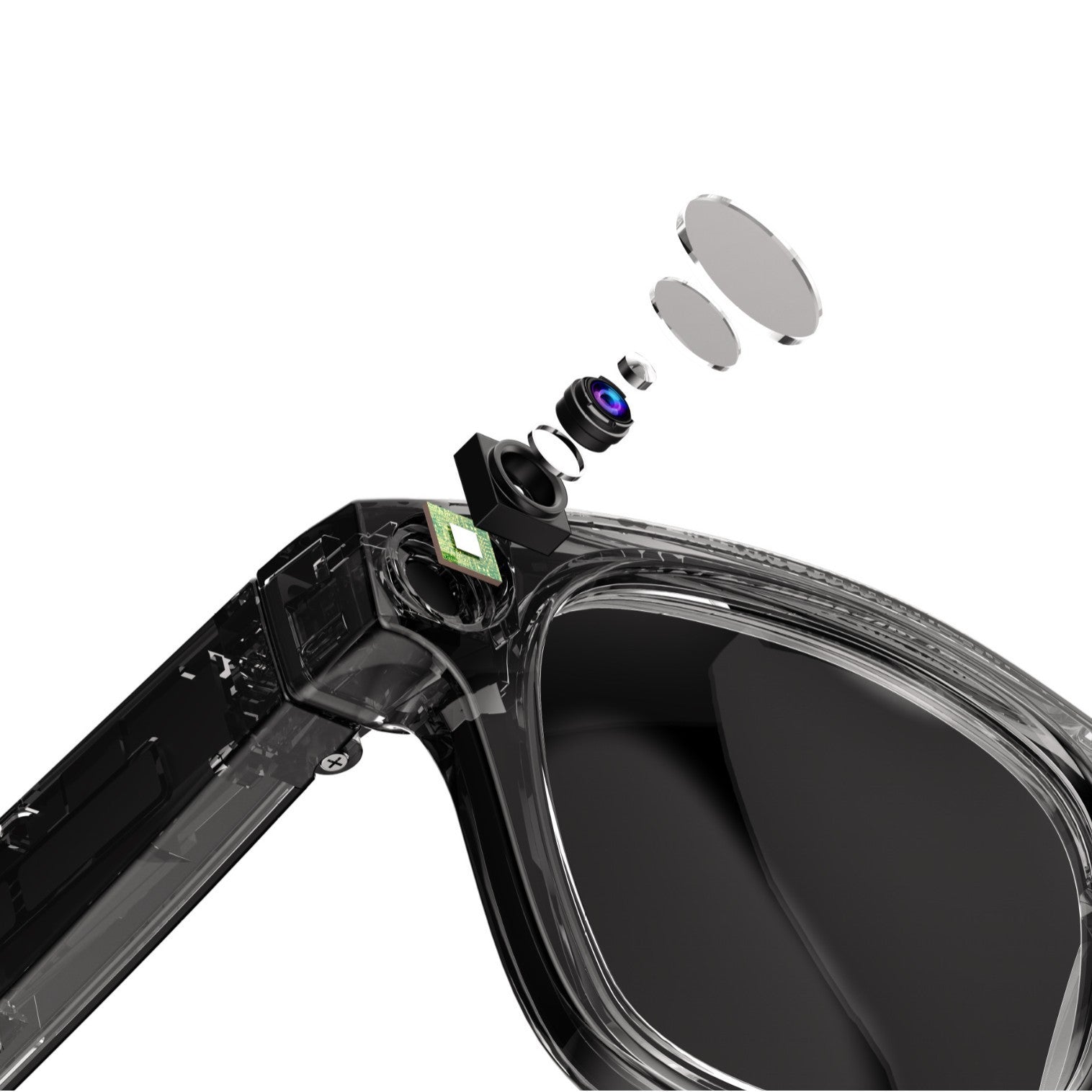 Lunettes Intelligentes avec Caméra IA – Smart Glasses Connectées, Capture Photo/Vidéo et Fonctions Assistées