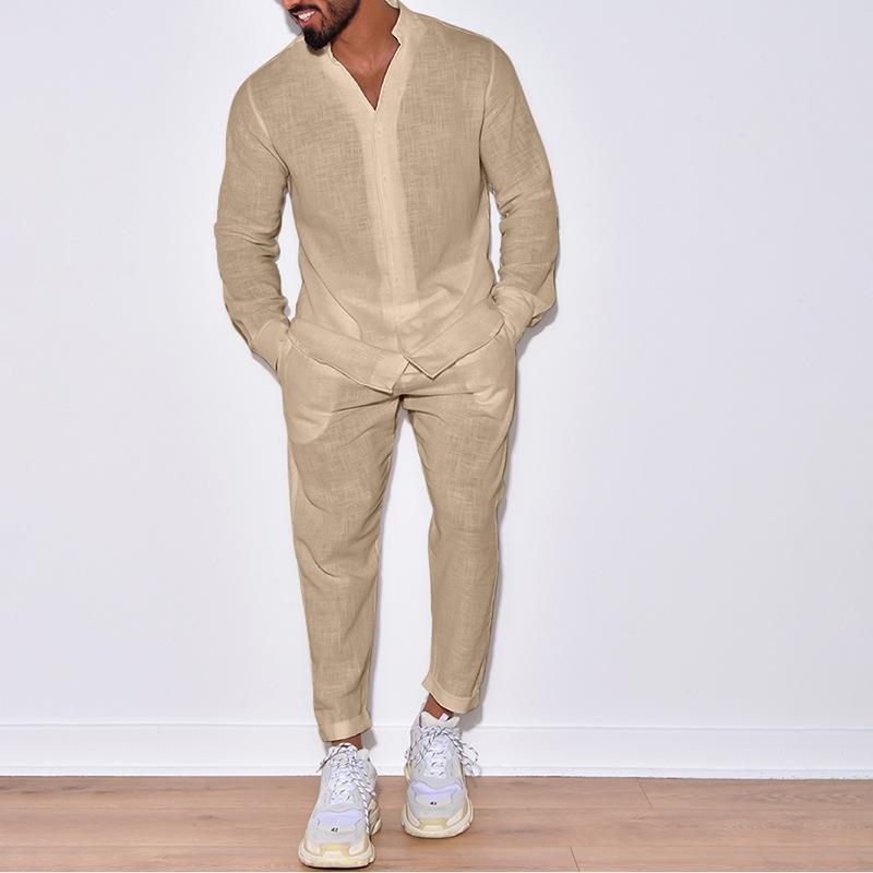 Ensemble Homme en Lin – Tenue 2 Pièces Décontractée, Légère et Respirante