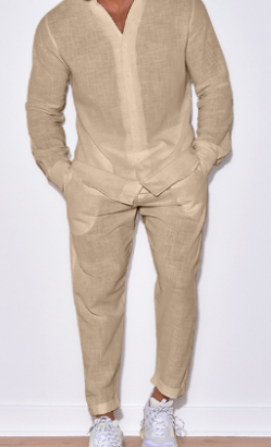 Ensemble Homme en Lin – Tenue 2 Pièces Décontractée, Légère et Respirante
