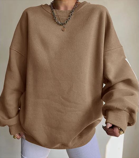 Haut Femme Épais Imprimé – Sweat Décontracté à Manches Longues, Style Tendance et Confortable