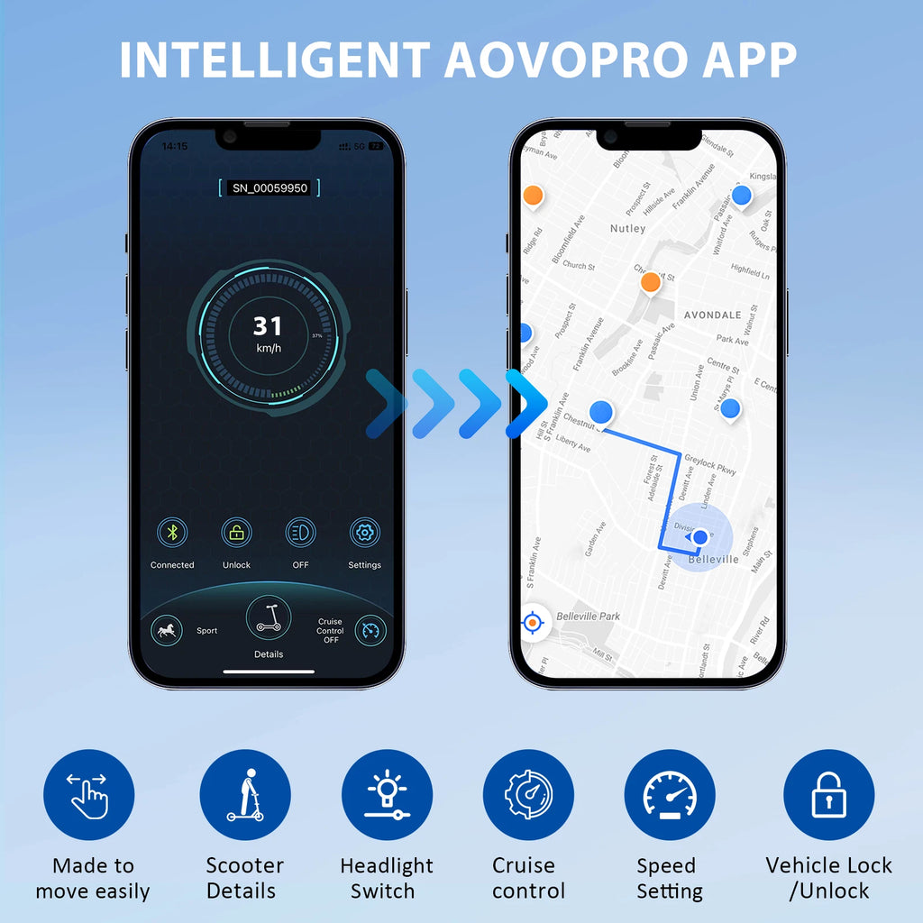Trottinette électrique AOVOPRO TX01 2026 – 350W/500W, grande autonomie, Smart APP