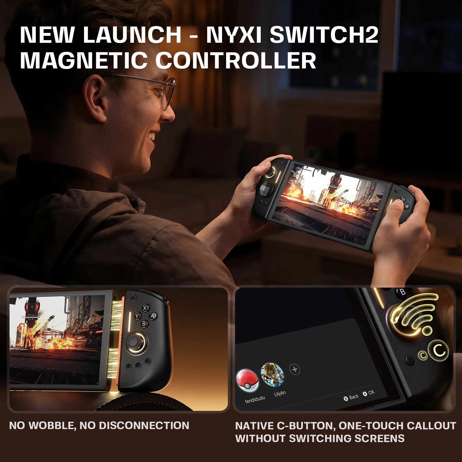 Manette sans fil NYXI Hyperion 3 pour Nintendo Switch 2
