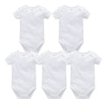 Lot de 3 ou 5 Bodies Bébé en Coton – Manches Courtes, Unis, Doux et Confortables, 0 à 24 Mois