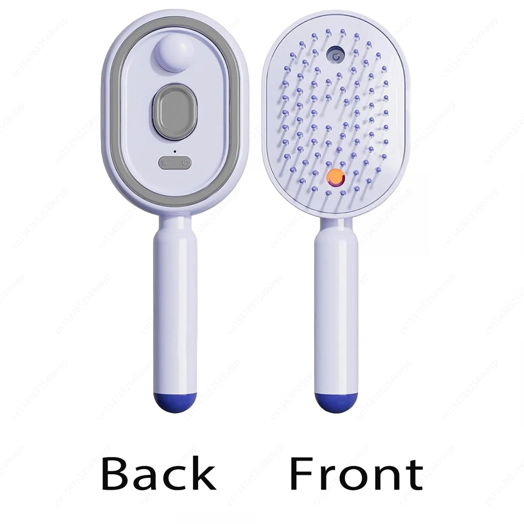 Brosse électrique 3-en-1 pour cheveux – Massage, vapeur et démêlage rechargeable