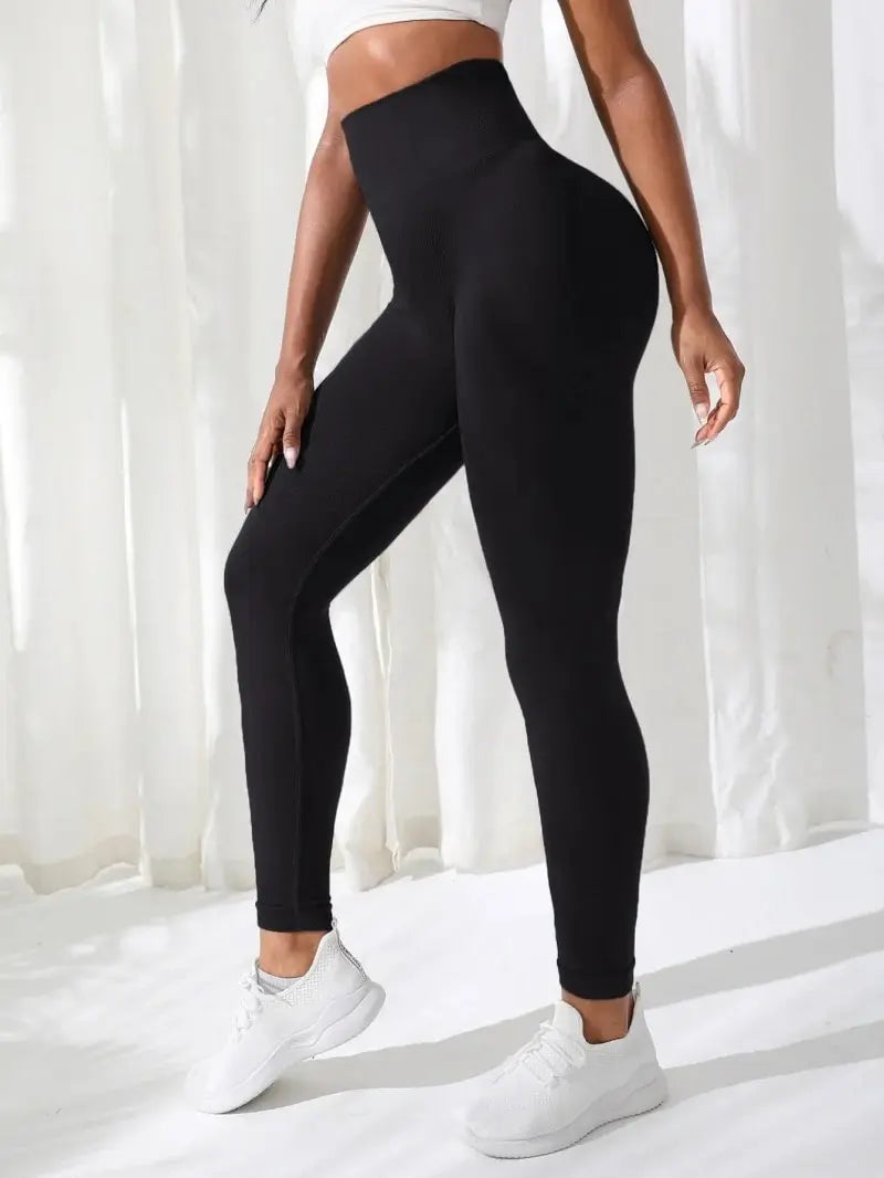 Legging de Yoga Femme Taille Haute – Sans Couture, Extensible, Pantalon de Sport et Fitness