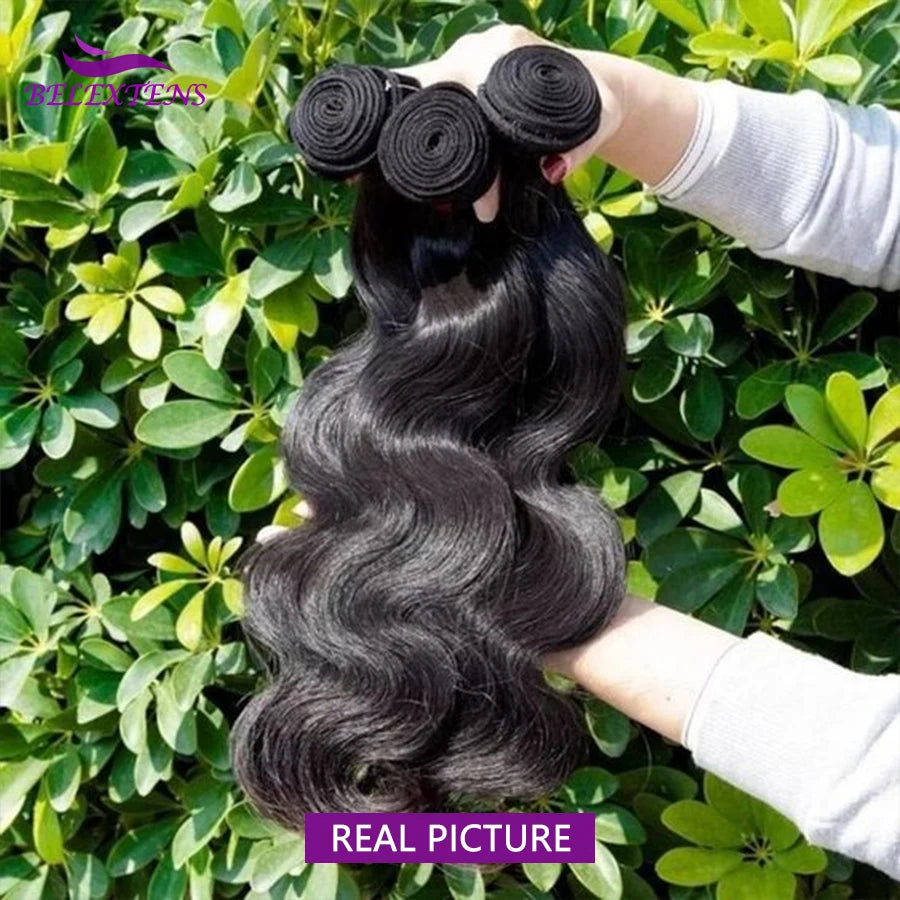 Tissage Body Wave 100 % Cheveux Humains Brésiliens – 12 à 32 Pouces