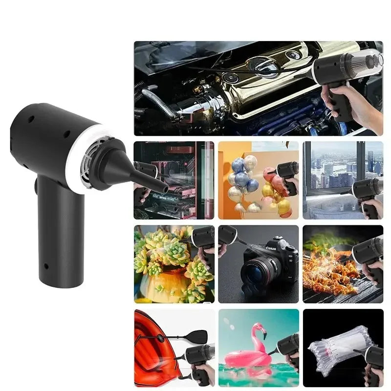 Aspirateur de Voiture Sans Fil 9000Pa – Mini Aspirateur Portable USB 1200mAh, Nettoyage Humide & Sec pour Voiture et Maison