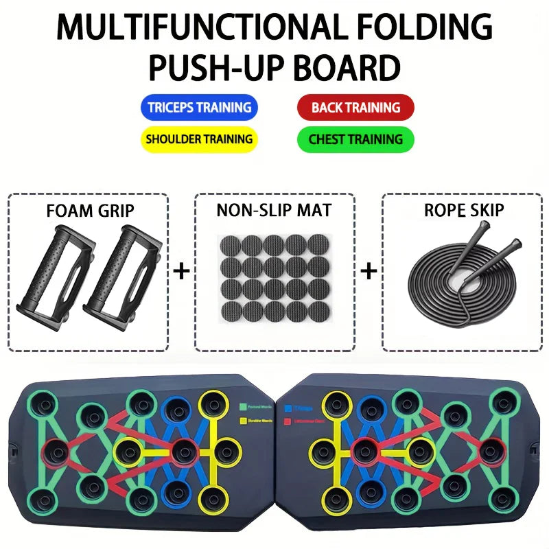 Planche de Push-Up Pliable Multifonction – Ensemble Portable pour Musculation, Entraînement de la Poitrine, des Bras, du Dos et des Abdominaux