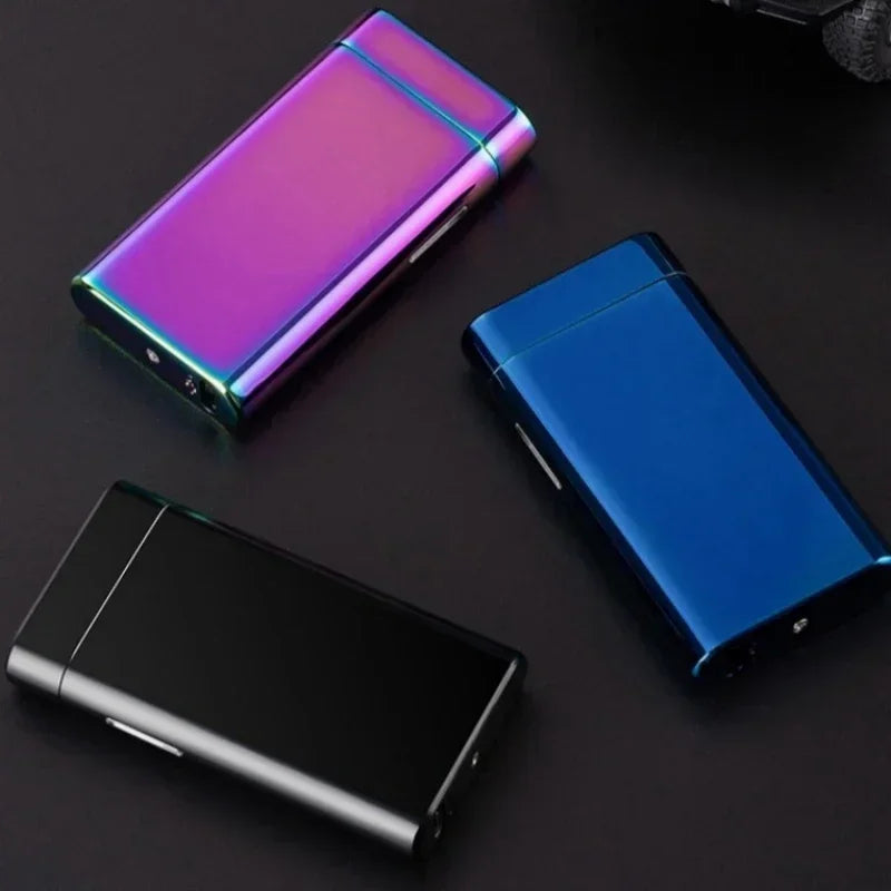 Briquet Électrique à Arc Rechargeable USB-C – Briquet Coupe-Vent en Métal avec Écran LED, Allume-Bougie et Allume-Cigarette Portable