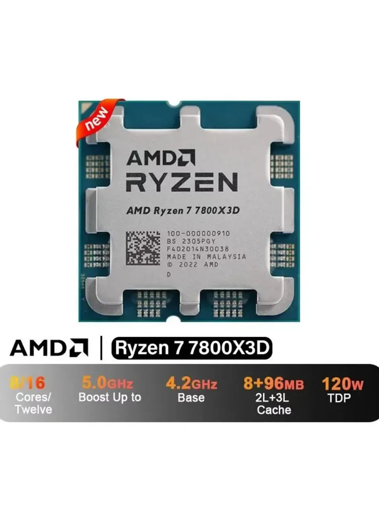 AMD Ryzen 7 7800X3D – Processeur Gaming 8 Cœurs, Socket AM5