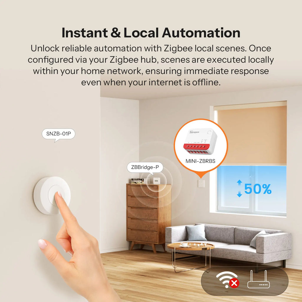 SONOFF MINI-ZBRBS – Interrupteur intelligent Zigbee pour volets roulants