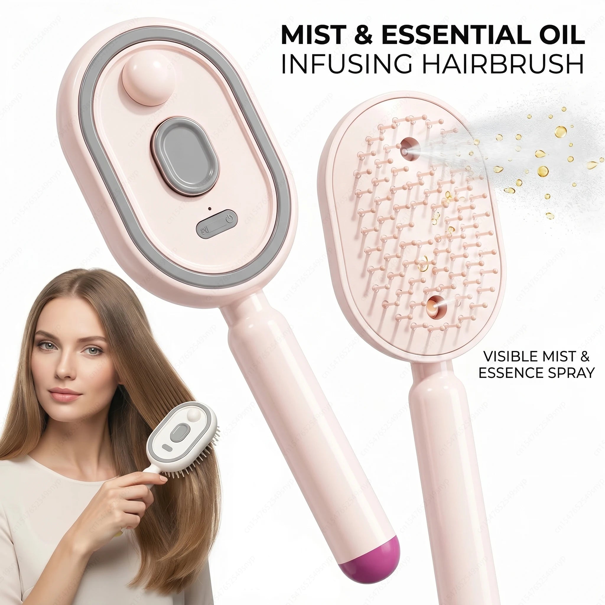 Brosse électrique 3-en-1 pour cheveux – Massage, vapeur et démêlage rechargeable