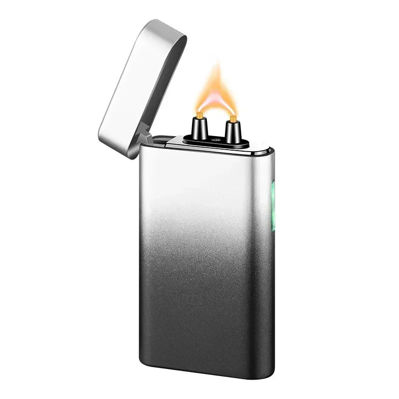 Briquet Électrique à Arc Rechargeable USB-C – Briquet Coupe-Vent en Métal avec Écran LED, Allume-Bougie et Allume-Cigarette Portable