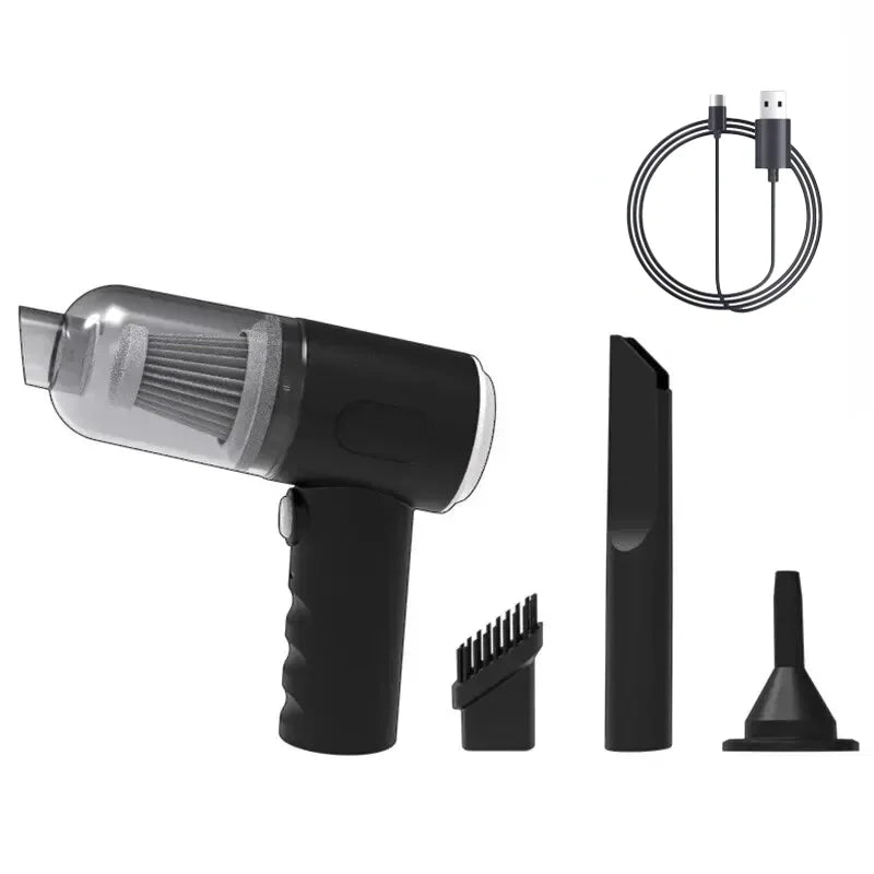 Aspirateur de Voiture Sans Fil 9000Pa – Mini Aspirateur Portable USB 1200mAh, Nettoyage Humide & Sec pour Voiture et Maison