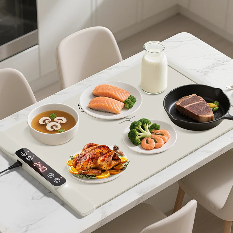 Tapis Chauffant Électrique pour Aliments – Plateau Chauffant Portable, Chauffe-Rapide en 10 Secondes, Idéal pour Buffets, Fêtes et Usage Quotidien