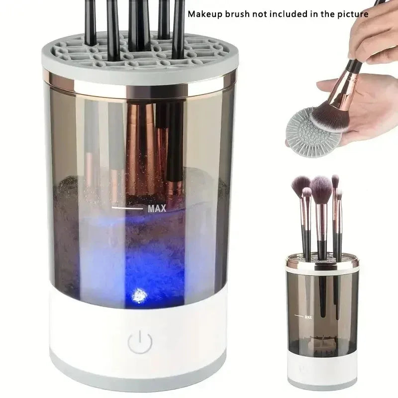 Nettoyeur électrique de pinceaux de maquillage 3-en-1 USB – Lavage et séchage rapide