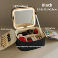 Trousse de maquillage avec miroir LED – Grande capacité, organisateur de voyage