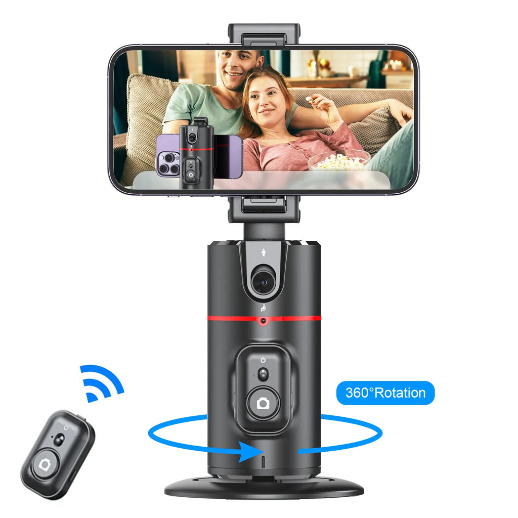 Trépied Intelligent à Suivi Automatique du Visage 360° – Support de Téléphone avec Contrôle par Gestes, Sans Application, Idéal pour Vidéos et Live Streaming