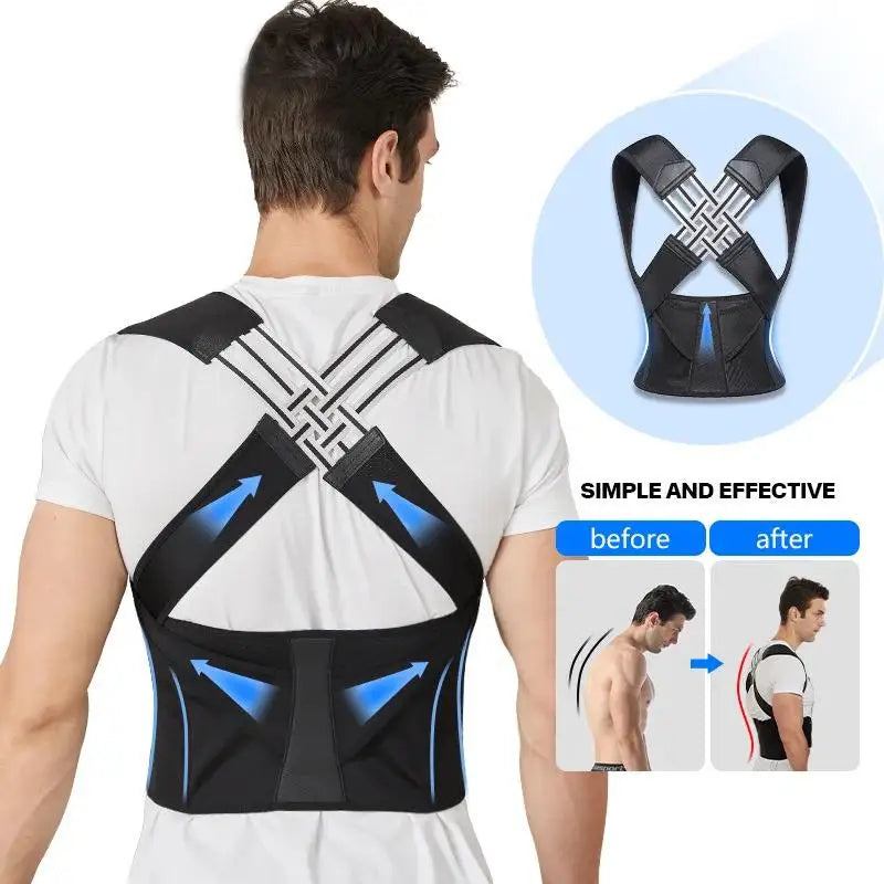 Correcteur de Posture Réglable – Ceinture de Soutien du Dos, Alignement de la Colonne Vertébrale pour Hommes et Femmes