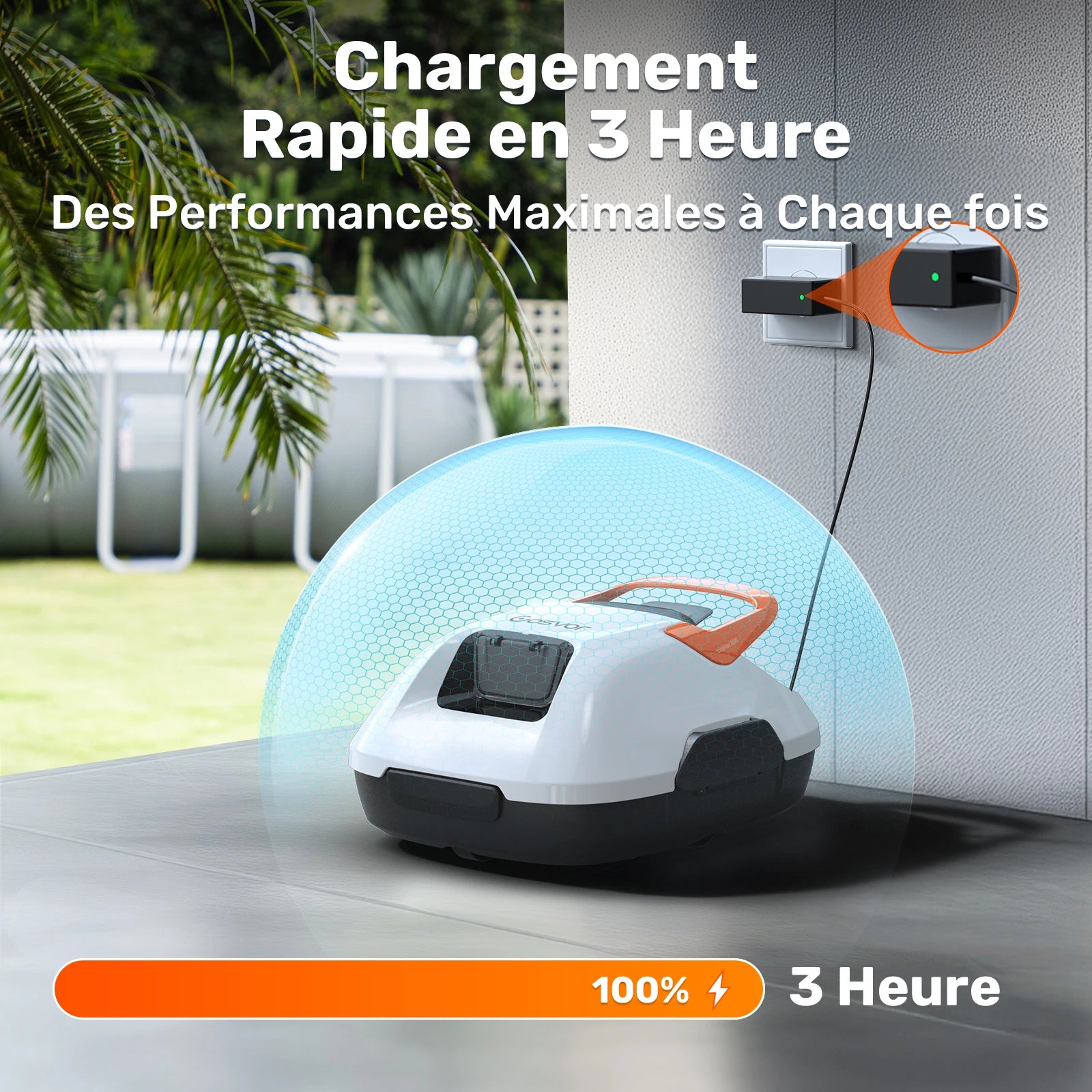 Robot piscine sans fil 2026 – Aspirateur automatique avec 80 min d'autonomie
