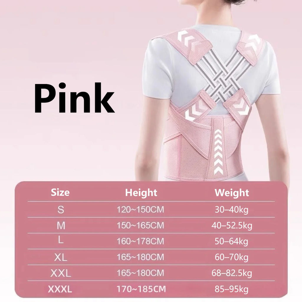 Correcteur de Posture Réglable – Ceinture de Soutien du Dos, Alignement de la Colonne Vertébrale pour Hommes et Femmes