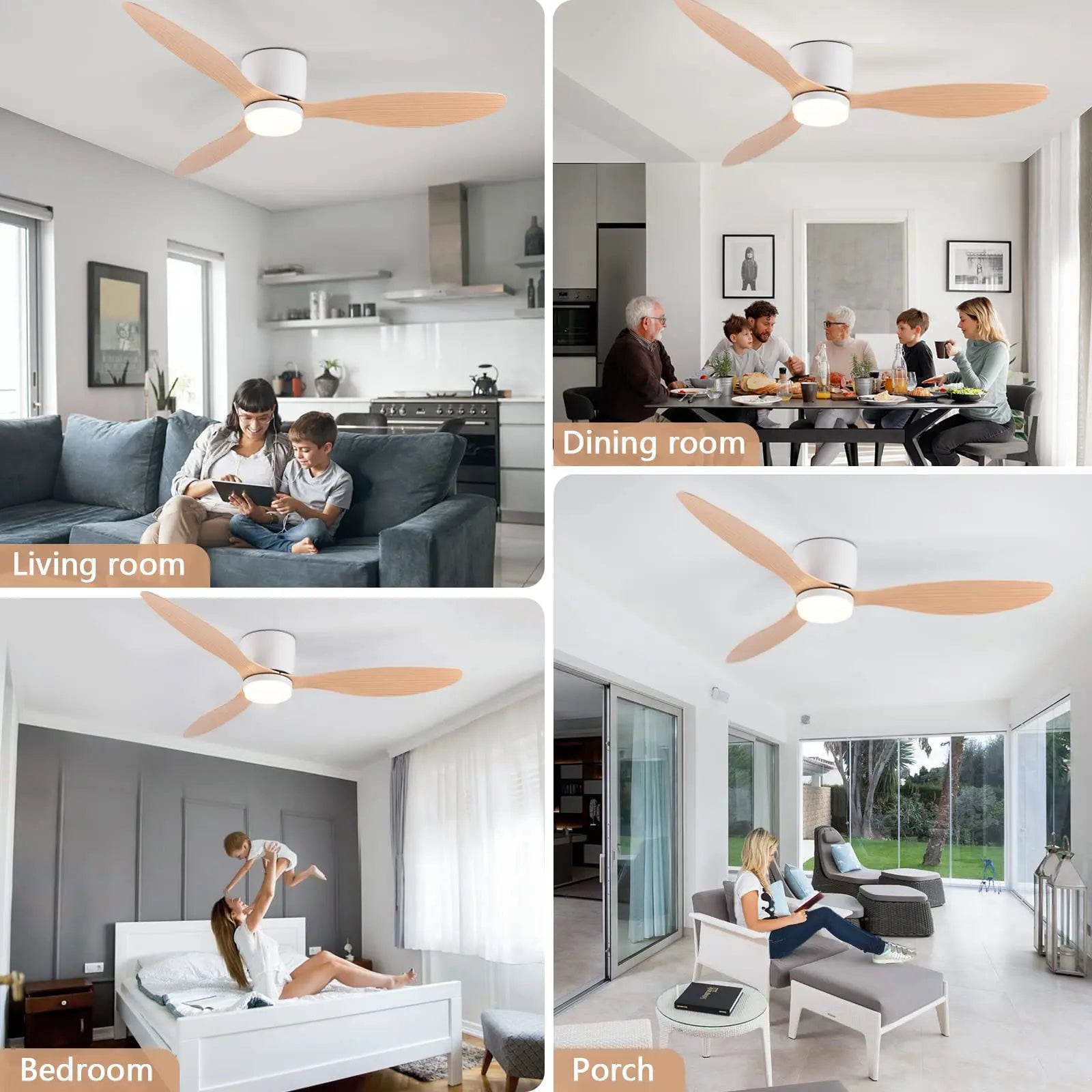 Ventilateur de plafond LED Jelena avec télécommande – Design moderne