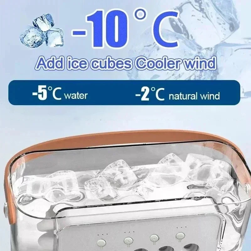 Mini climatiseur portable 3-en-1 – Ventilateur, humidificateur et refroidisseur d'air avec LED