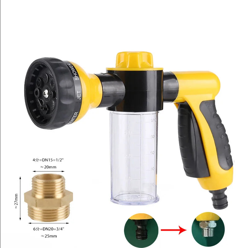 Pistolet de Douche Haute Pression pour Chien – Buse de Pulvérisation 3 Modes avec Réservoir à Savon, Outil de Lavage et Toilettage pour Animaux