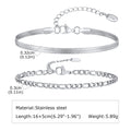 Lot de 3 Bracelets à Chaîne pour Homme – Acier Inoxydable Réglable, Style Minimaliste Hip-Hop