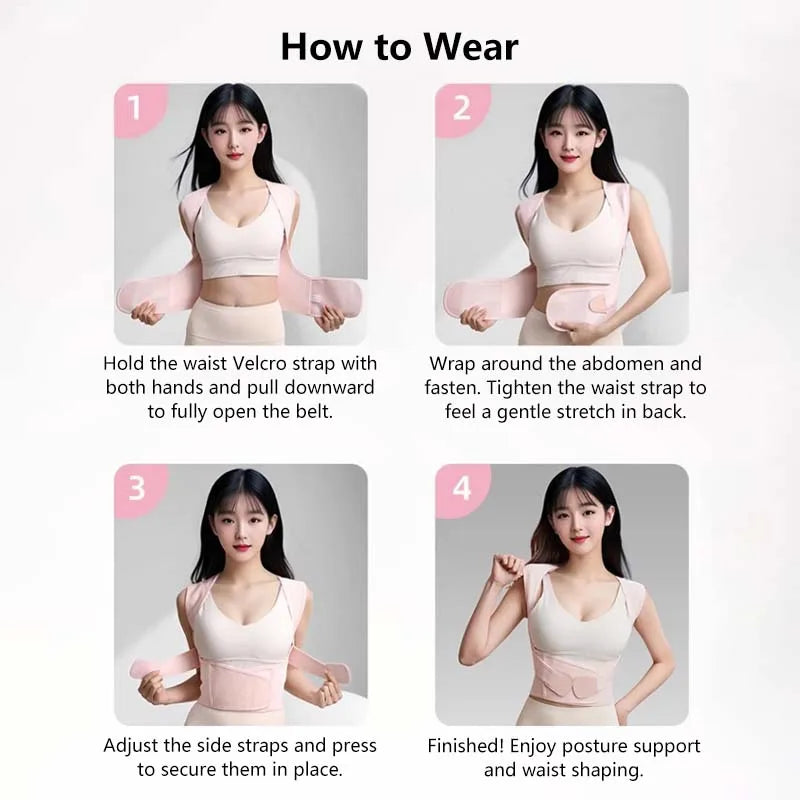 Correcteur de Posture Réglable – Ceinture de Soutien du Dos, Alignement de la Colonne Vertébrale pour Hommes et Femmes