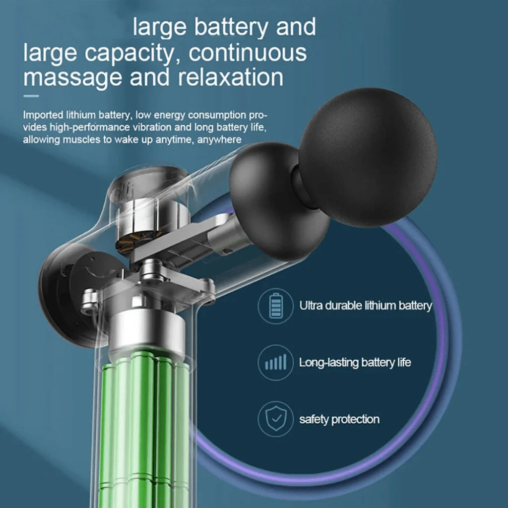 Pistolet de Massage Portable – Massage Musculaire Profond, Relaxation du Cou, du Dos et du Corps, Appareil de Récupération Fitness