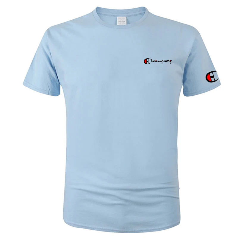 T-Shirt Homme en Coton – Col Rond, Manches Courtes, Style Coréen Décontracté, Léger et Confortable