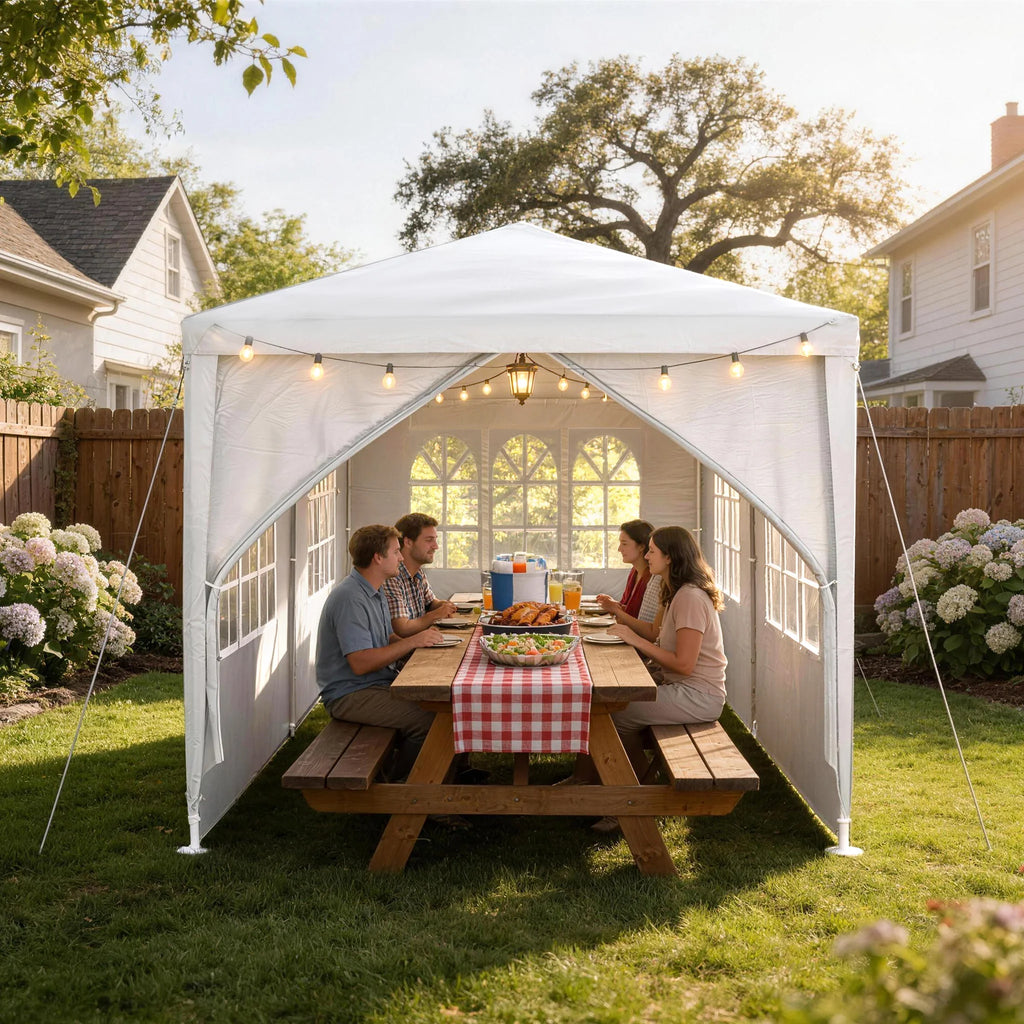 Tente de réception 3x3 / 3x6 / 3x9 m – Pavillon de jardin avec parois amovibles