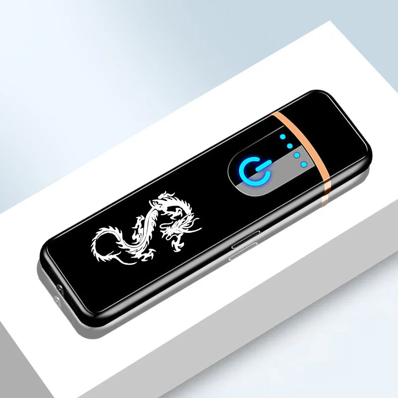 Briquet Électrique à Arc Rechargeable USB-C – Briquet Coupe-Vent en Métal avec Écran LED, Allume-Bougie et Allume-Cigarette Portable