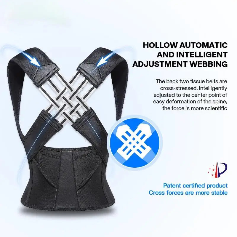 Correcteur de Posture Réglable – Ceinture de Soutien du Dos, Alignement de la Colonne Vertébrale pour Hommes et Femmes